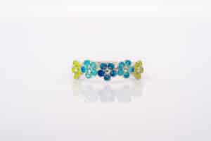 レモンイエロー×水色×スカイブルーのエマーユリング