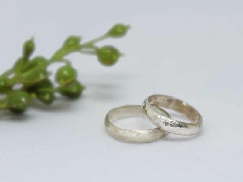 シルバーペアリング×槌目仕上げ