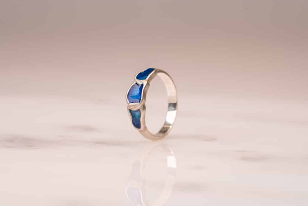 青色のみなもデザインエマーユリング